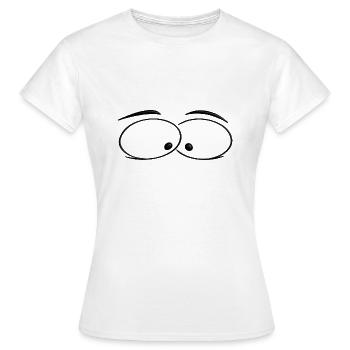 Lustige Augen - Frauen T-Shirt - Weiß - Vorne - AI Model Female 172 dark (172cm)