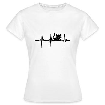 Heartbeat for cuddly cats - Women's T-Shirt - white - Front - AI Model Female 172 dark (172cm)