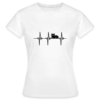Battements de cœur pour les chats domestiques - T-shirt Femme - blanc - Devant - AI Model Female 172 dark (172cm)