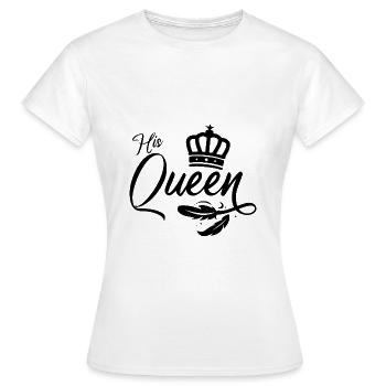 His Queen King Queen en tenue de couple noir - T-shirt Femme - blanc - Devant - AI Model Female 172 dark (172cm)