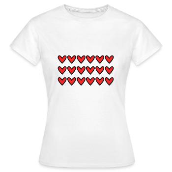 HERZ. HERZ. VALENTINSTAG. LIEBE. LIEBE. HERZ - Frauen T-Shirt - Weiß - Vorne - AI Model Female 172 dark (172cm)