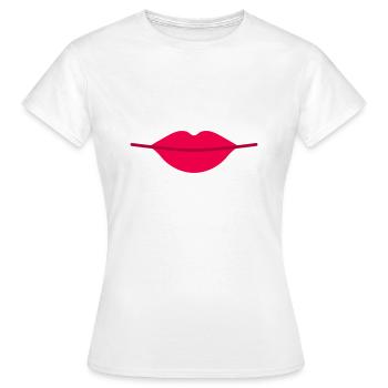 lèvres rouges - T-shirt Femme - blanc - Devant - AI Model Female 172 dark (172cm)