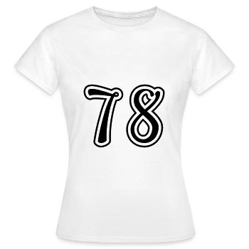 78 Numéro de numéro - T-shirt Femme - blanc - Devant - AI Model Female 172 dark (172cm)