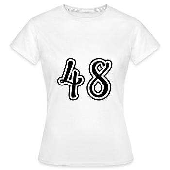 48 Numéro de numéro - T-shirt Femme - blanc - Devant - AI Model Female 172 dark (172cm)