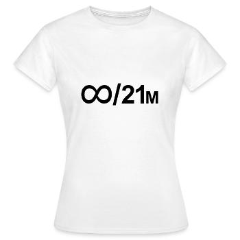 Bitcoin Infinite by 21 million - Women's T-Shirt - white - Front - AI Model Female 172 dark (172cm)