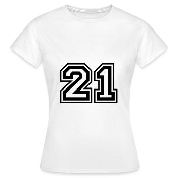 21 Numéro de numéro - T-shirt Femme - blanc - Devant - AI Model Female 172 dark (172cm)