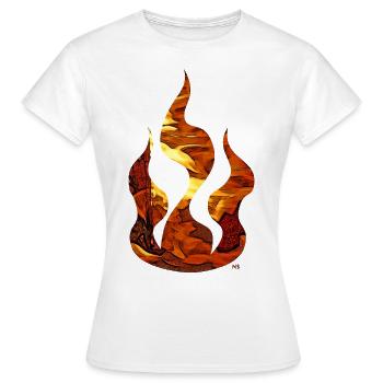 Feu de cheminée - T-shirt Femme - blanc - Devant - AI Model Female 172 dark (172cm)