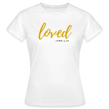 loved - Frauen T-Shirt - Weiß - Vorne - AI Model Female 172 dark (172cm)