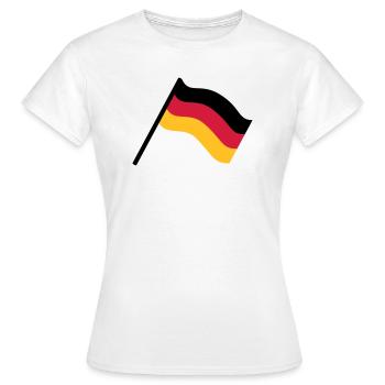 Deutschlandflagge - Frauen T-Shirt - Weiß - Vorne - AI Model Female 172 dark (172cm)