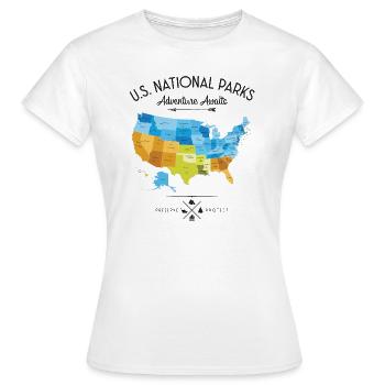 Graphique des parcs nationaux - T-shirt Femme - blanc - Devant - AI Model Female 172 dark (172cm)