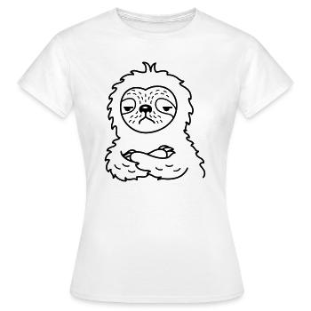 Sloth Lounging Relax Anti - Women's T-Shirt - white - Front - AI Model Female 172 dark (172cm)