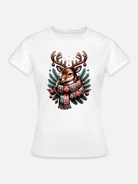 Rentier Kostüm Weihnachten - Frauen T-Shirt - Weiß