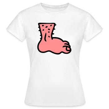 Fuß - Frauen T-Shirt - Weiß - Vorne - AI Model Female 172 dark (172cm)