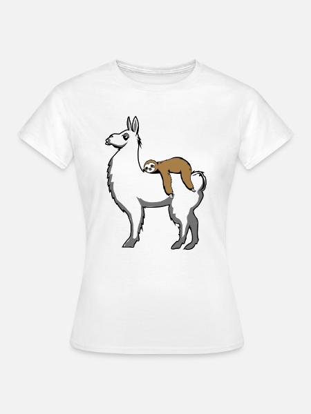 Lama und Faultier - Frauen T-Shirt - Weiß