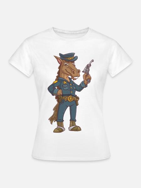 Polizei Pferd - Frauen T-Shirt - Weiß