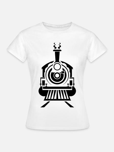 Dampflok Grafik - Frauen T-Shirt - Weiß
