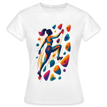 Boulderin Bouldern Kletterkraft Frau Geschenk - Frauen T-Shirt - Weiß - Vorne - AI Model Female 172 dark (172cm)