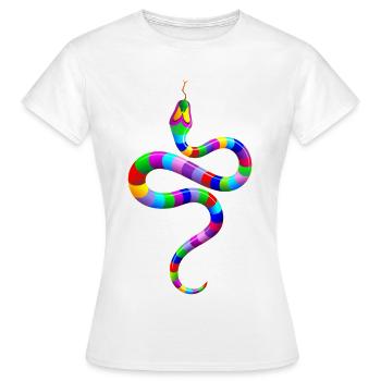 Prismatischer Schlangentraum - Frauen T-Shirt - Weiß - Vorne - AI Model Female 172 dark (172cm)