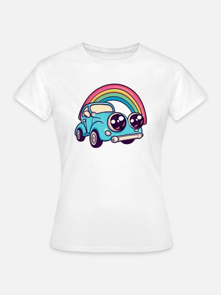 car rainbow - Frauen T-Shirt - Weiß