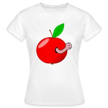 Wurm Apfel - Frauen T-Shirt - Weiß - Vorne - AI Model Female 172 dark (172cm)