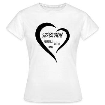 super papa fête des pères formidable génial - Women's T-Shirt - white - Front - AI Model Female 172 dark (172cm)