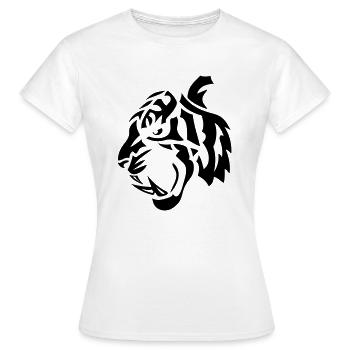 tigre tribal - T-shirt Femme - blanc - Devant - AI Model Female 172 dark (172cm)