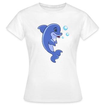 Delphin - Frauen T-Shirt - Weiß - Vorne - AI Model Female 172 dark (172cm)