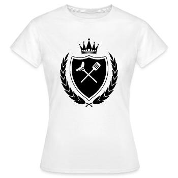 Grillbesteck Wappen - Frauen T-Shirt - Weiß - Vorne - AI Model Female 172 dark (172cm)