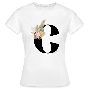 lettre C fleuris - T-shirt Femme - blanc - Devant - AI Model Female 172 dark (172cm)