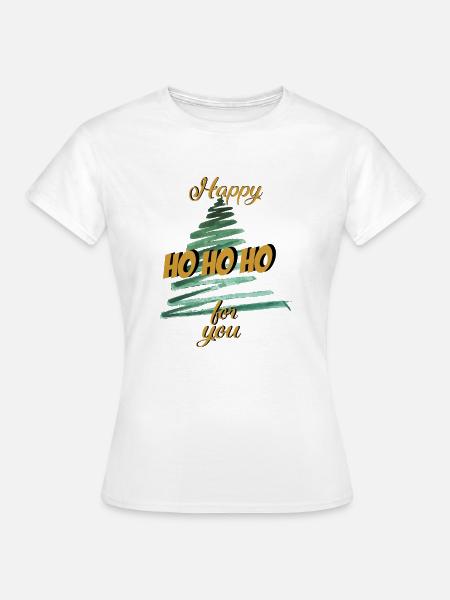 Weihnachten Hohoho Christbaum - Frauen T-Shirt - Weiß