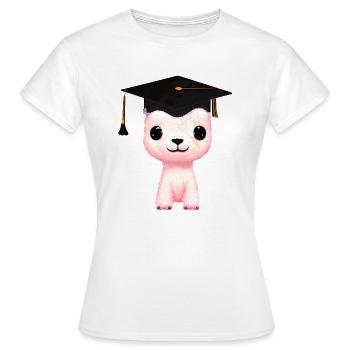 Certificat de fin d’études en alpaga - T-shirt Femme - blanc - Devant - AI Model Female 172 dark (172cm)