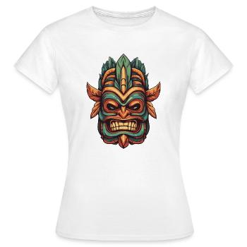 Masque Tiki - T-shirt Femme - blanc - Devant - AI Model Female 172 dark (172cm)