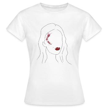 Woman in Red - Women's T-Shirt - white - Front - AI Model Female 172 dark (172cm)
