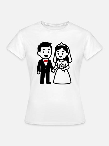 Ehepaar Hochzeit Brautpaar - Frauen T-Shirt - Weiß