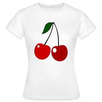 cherries kirschen veggie gemuese fruits21 - Frauen T-Shirt - Weiß - Vorne - AI Model Female 172 dark (172cm)