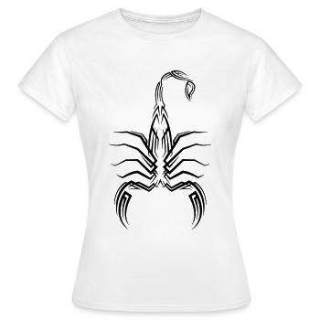 Tatouage tribal Scorpion - T-shirt Femme - blanc - Devant - AI Model Female 172 dark (172cm)