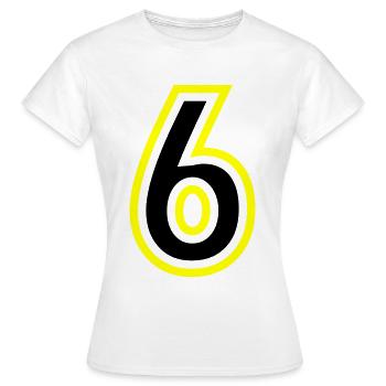 6 Number College - Women's T-Shirt - white - Front - AI Model Female 172 dark (172cm)