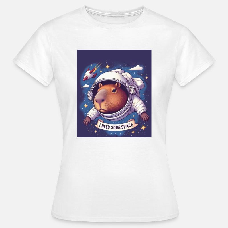 "I NEED SOME SPACE" Capybara - Frauen T-Shirt - Weiß