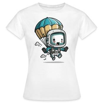 Fallschirmsprung-Bot - Frauen T-Shirt - Weiß - Vorne - AI Model Female 172 dark (172cm)