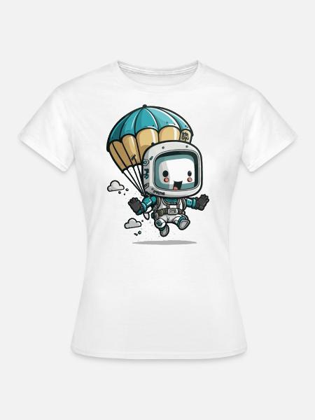 Fallschirmsprung-Bot - Frauen T-Shirt - Weiß