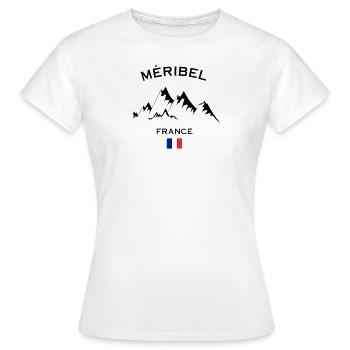 Meribel Ski Resort Französische Alpen Ski-Souvenir - Frauen T-Shirt - Weiß - Vorne - AI Model Female 172 dark (172cm)