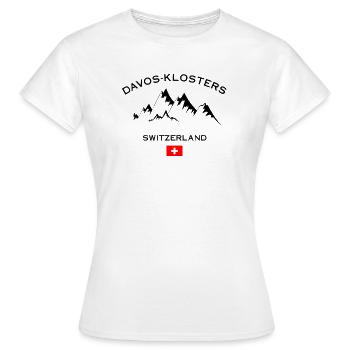 Skigebiet Davos Klosters Swiss Alps Skifahren Souven - Frauen T-Shirt - Weiß - Vorne - AI Model Female 172 dark (172cm)
