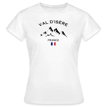 Skigebiet Val D'Isère Französische Alpen Souvenir - Frauen T-Shirt - Weiß - Vorne - AI Model Female 172 dark (172cm)