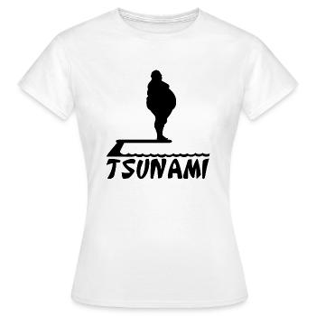 Fatso tsunami Silhouette gros homme - T-shirt Femme - blanc - Devant - AI Model Female 172 dark (172cm)