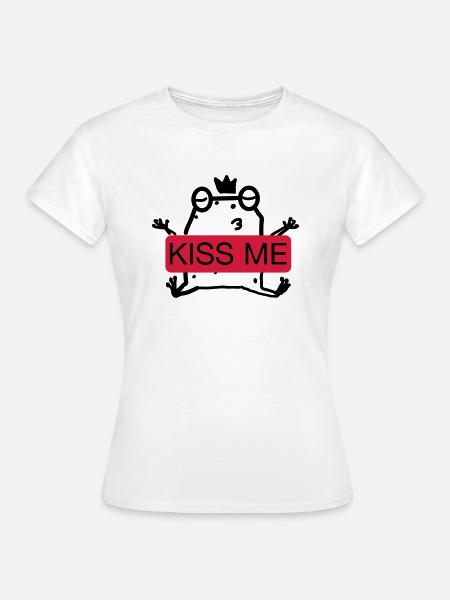 Kiss me Frog - Frauen T-Shirt - Weiß