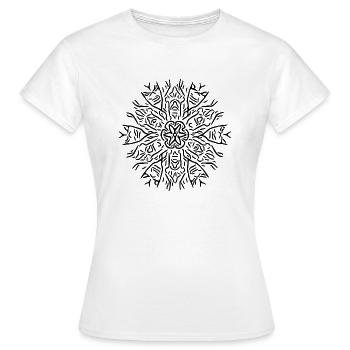 Mandala Flower Lines Abstract Shape Pattern - T-shirt Femme - blanc - Devant - AI Model Female 172 dark (172cm)