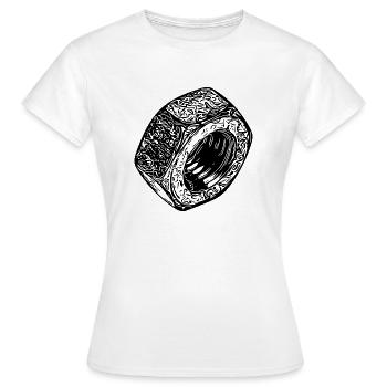 Surface sombre de l’écrou à vis - T-shirt Femme - blanc - Devant - AI Model Female 172 dark (172cm)
