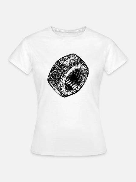Schraubenmutter dunkler Oberfläche - Frauen T-Shirt - Weiß