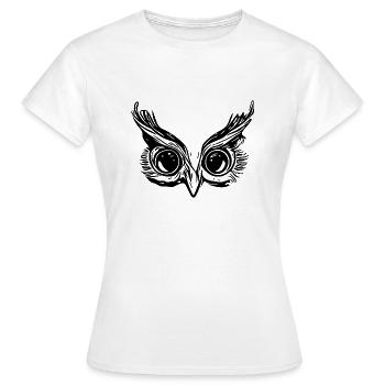 Süsse Eule Augen - Kauz Schnabel - Frauen T-Shirt - Weiß - Vorne - AI Model Female 172 dark (172cm)
