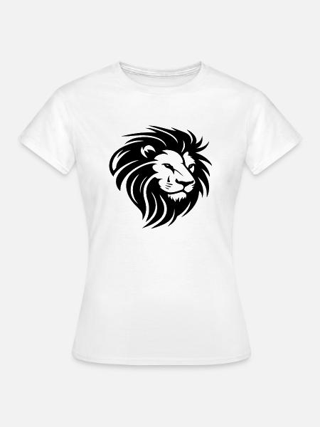 Löwenkopf mit Mähne - Frauen T-Shirt - Weiß